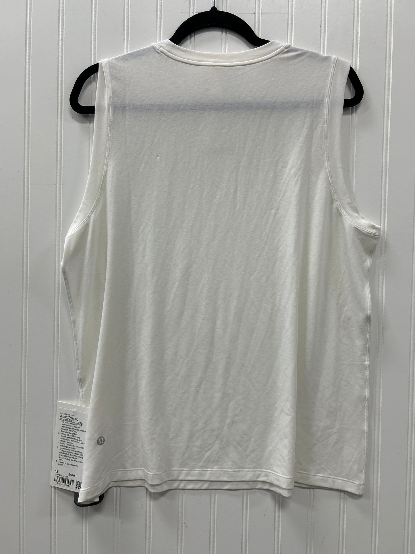 Athletic Tank Top By Lululemon In White, Size:12