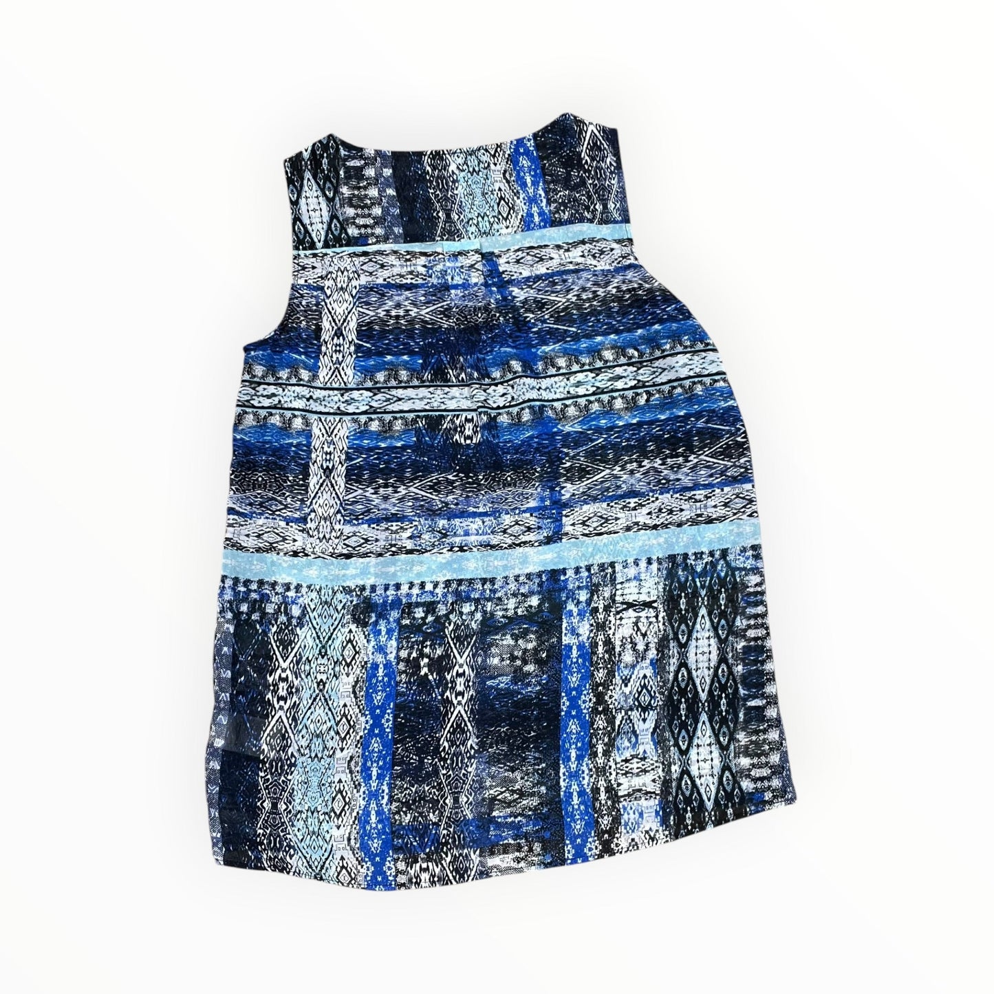 Top Sleeveless By Tribal In Black & Blue, Size:M