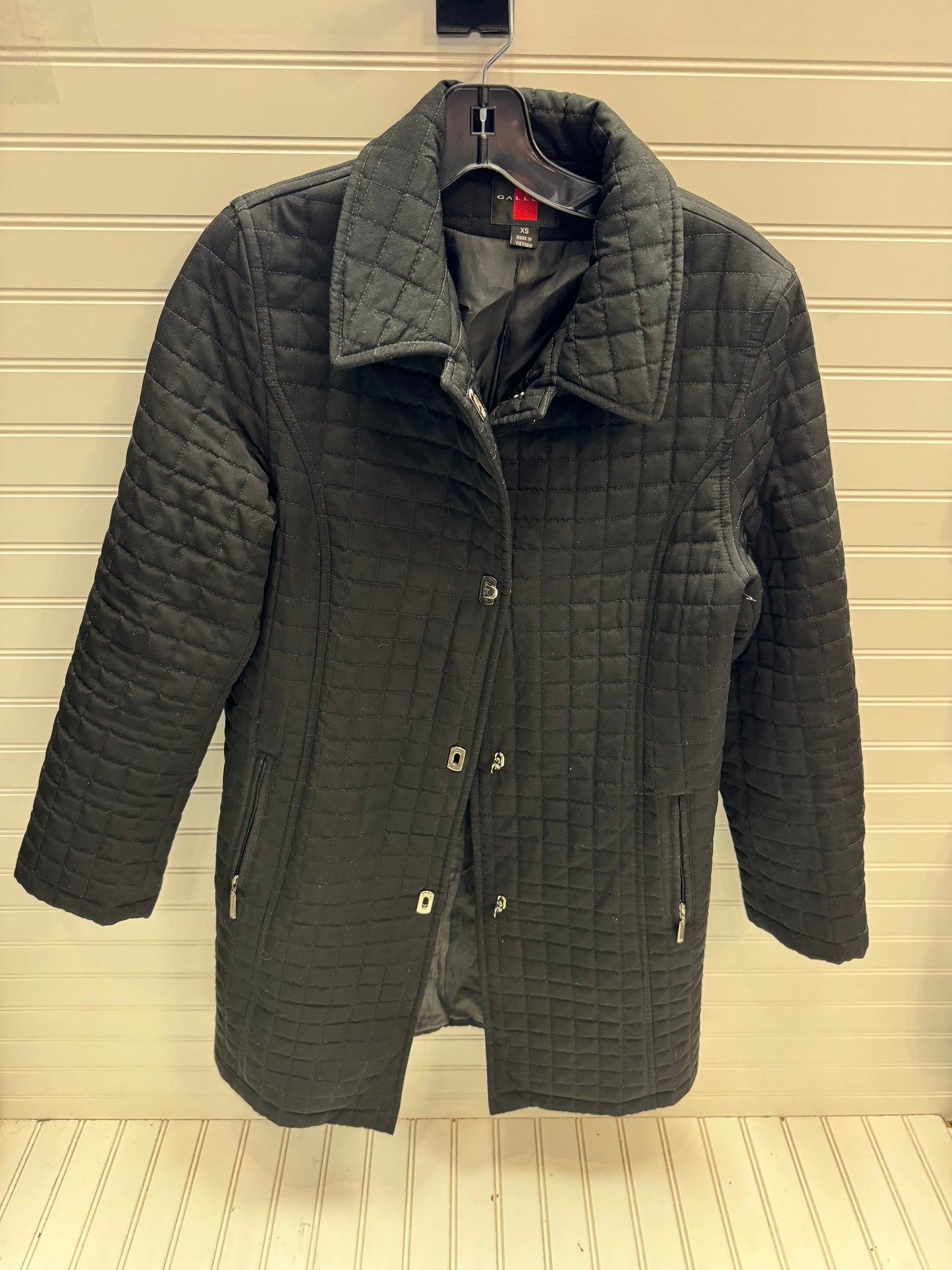 Coat Puffer & Quilted By Gallery In Black, Size: Xs