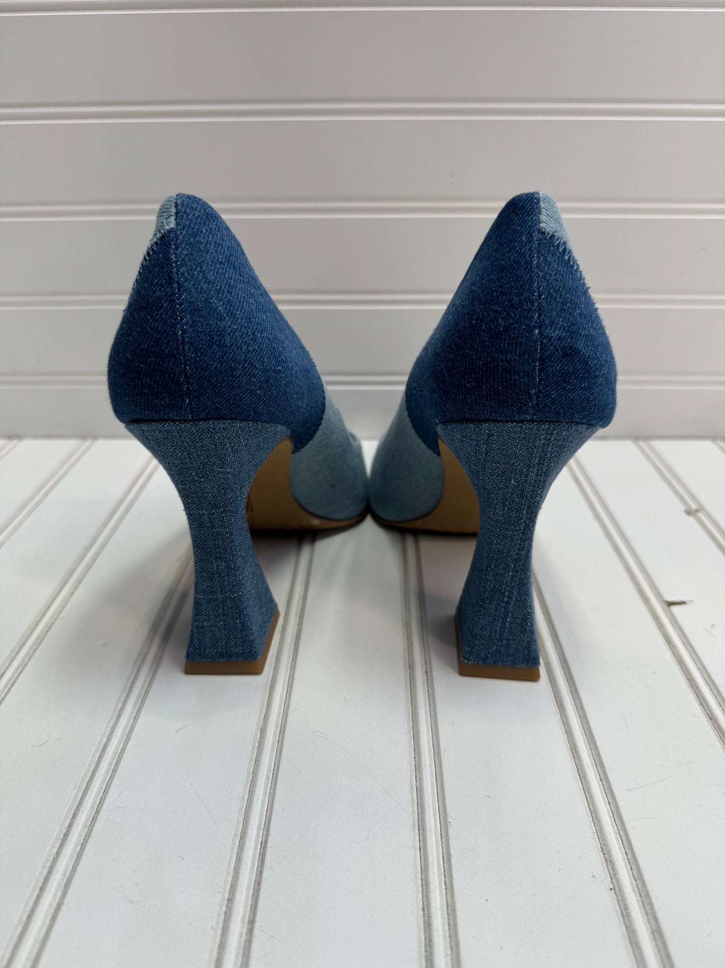 Blue Denim Shoes Heels Block Vince Camuto, Size 7