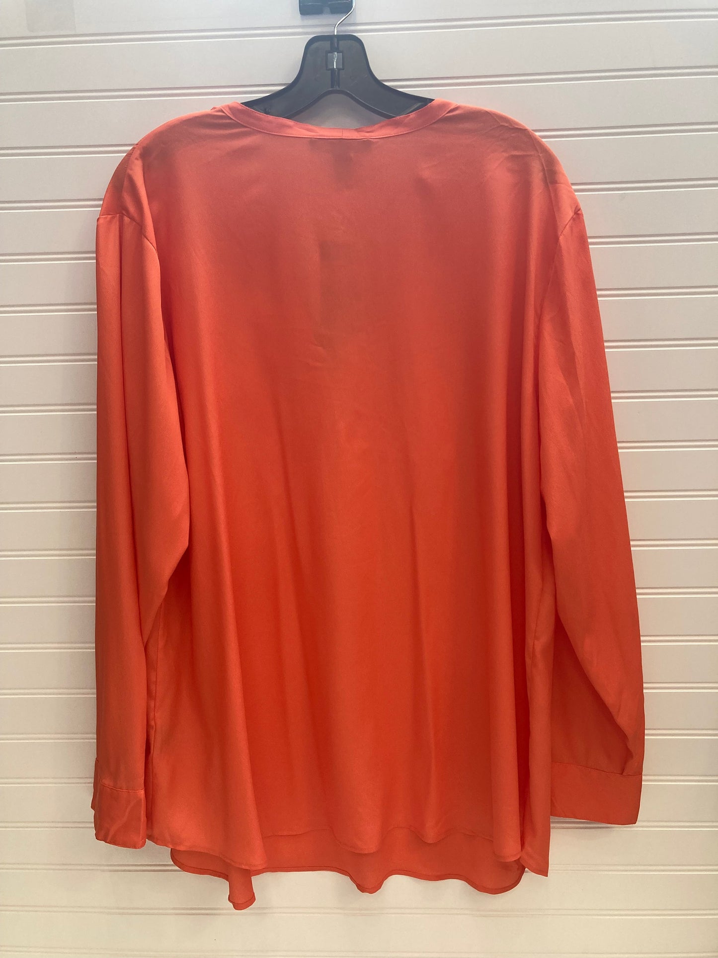 Orange Top Long Sleeve Lauren By Ralph Lauren, Size 2x