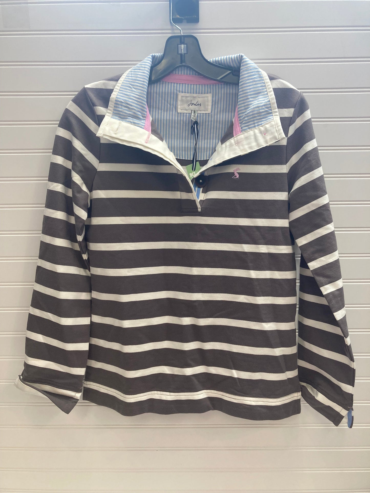 Grey & White Top Long Sleeve Joules, Size Xs