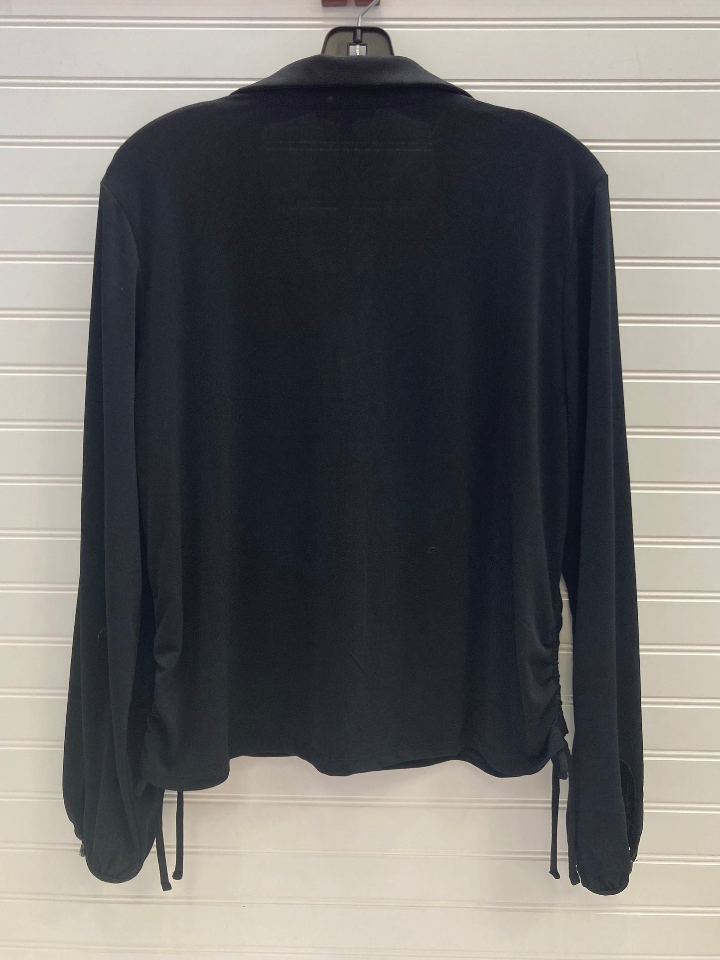 Black Blouse Long Sleeve Adrianna Papell, Size L