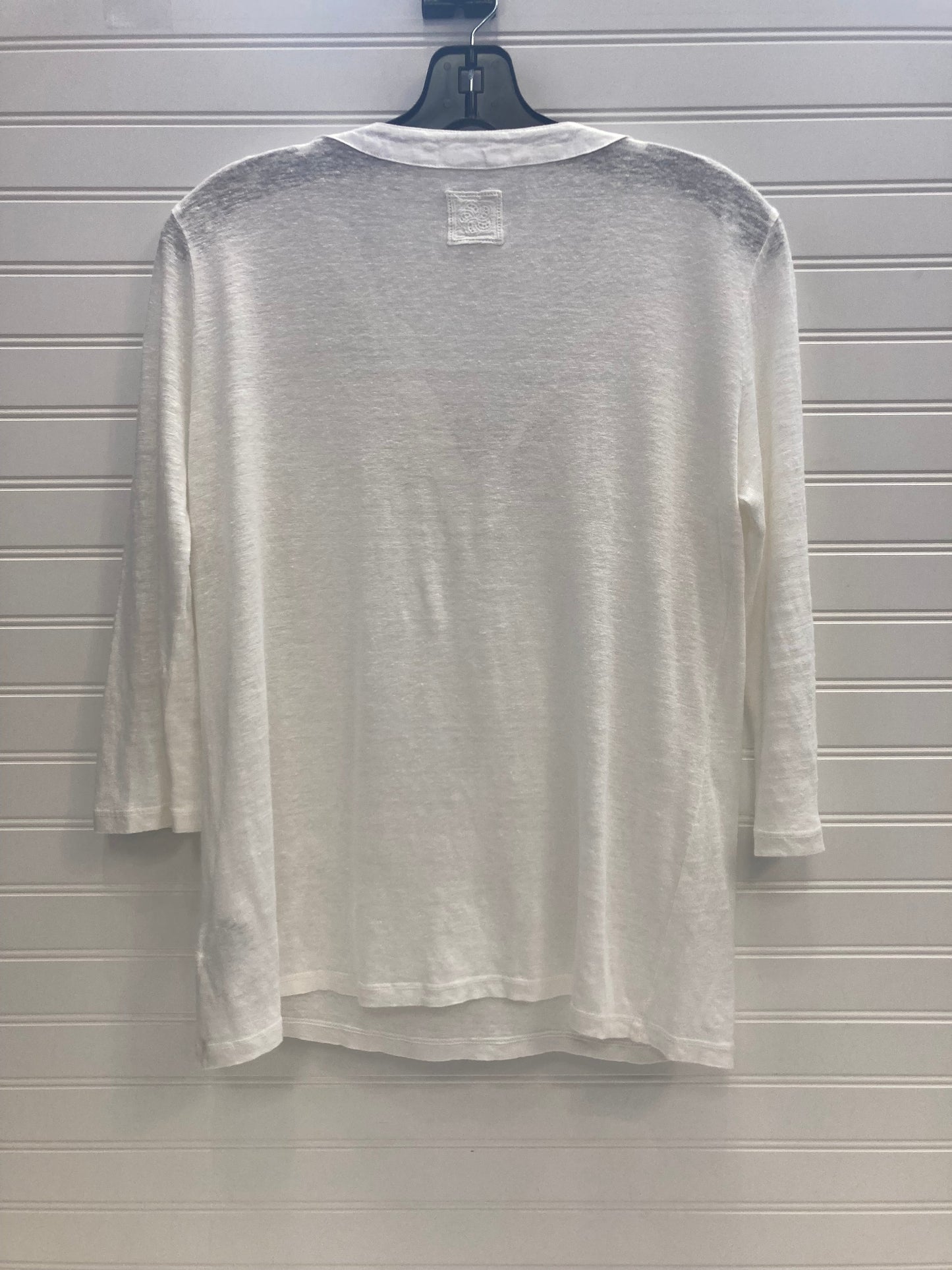 White Top 3/4 Sleeve 120 Lino, Size L