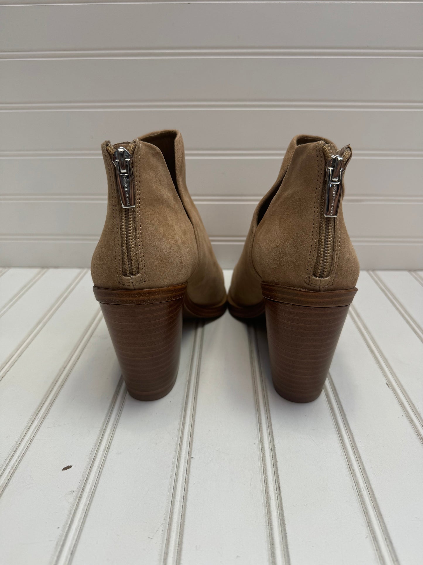 Tan Boots Ankle Heels Vince Camuto, Size 8.5