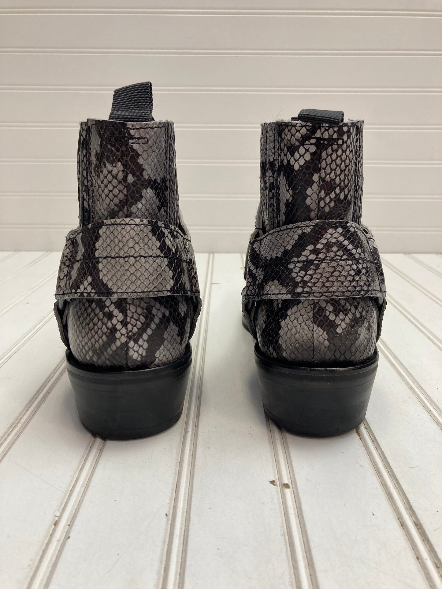 Snakeskin Print Boots Designer All Saints, Size 11