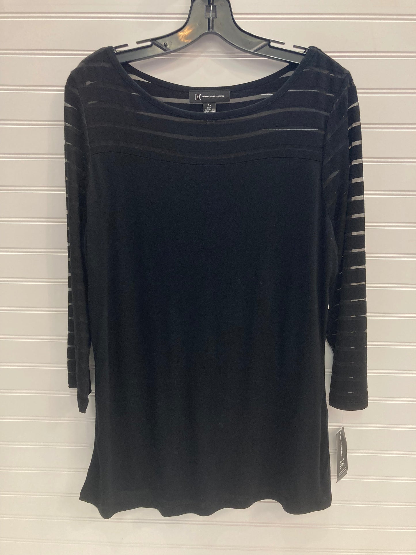 Black Top 3/4 Sleeve Inc, Size Xl