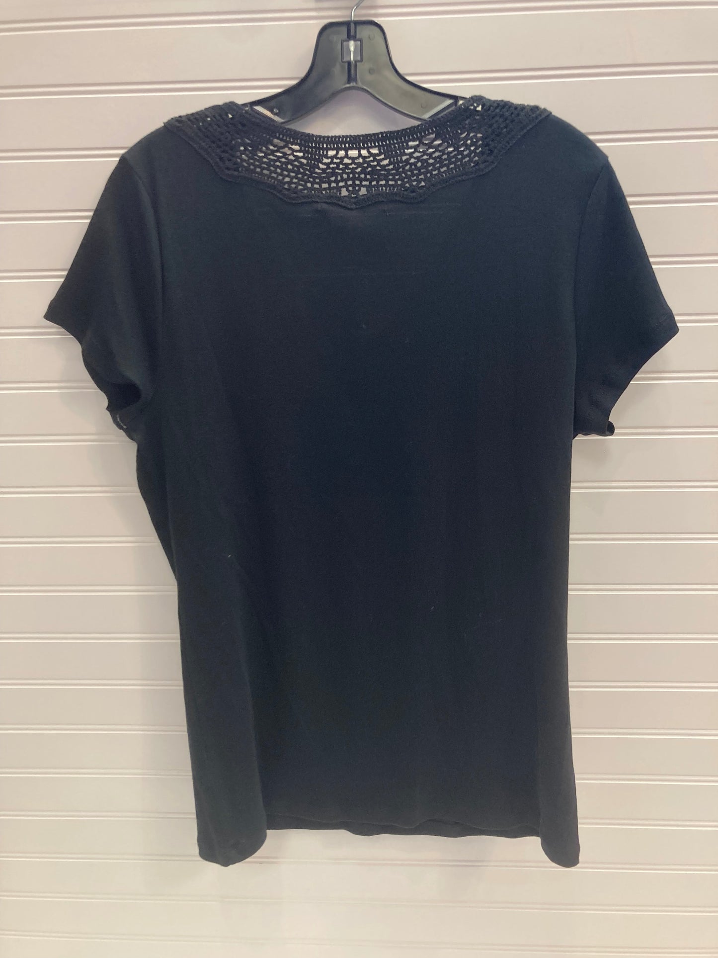 Black Top Short Sleeve Lauren By Ralph Lauren, Size Xl