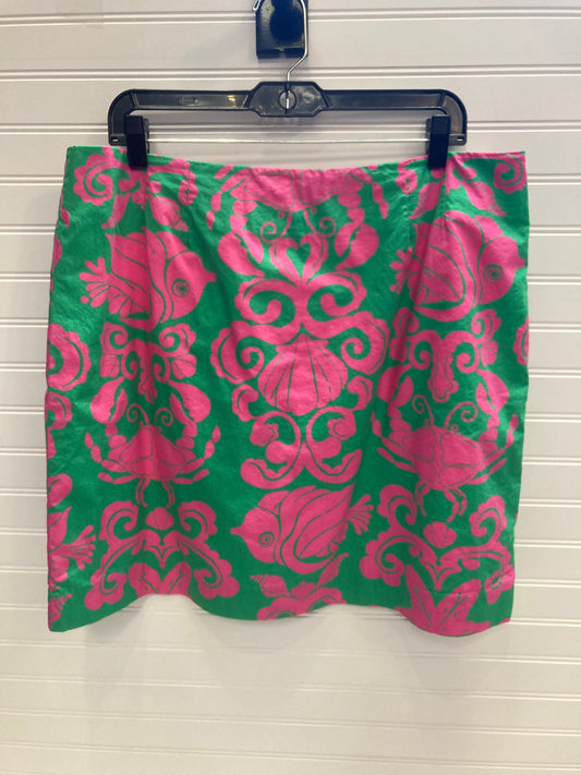 Green & Pink Skirt Designer Lilly Pulitzer, Size 16