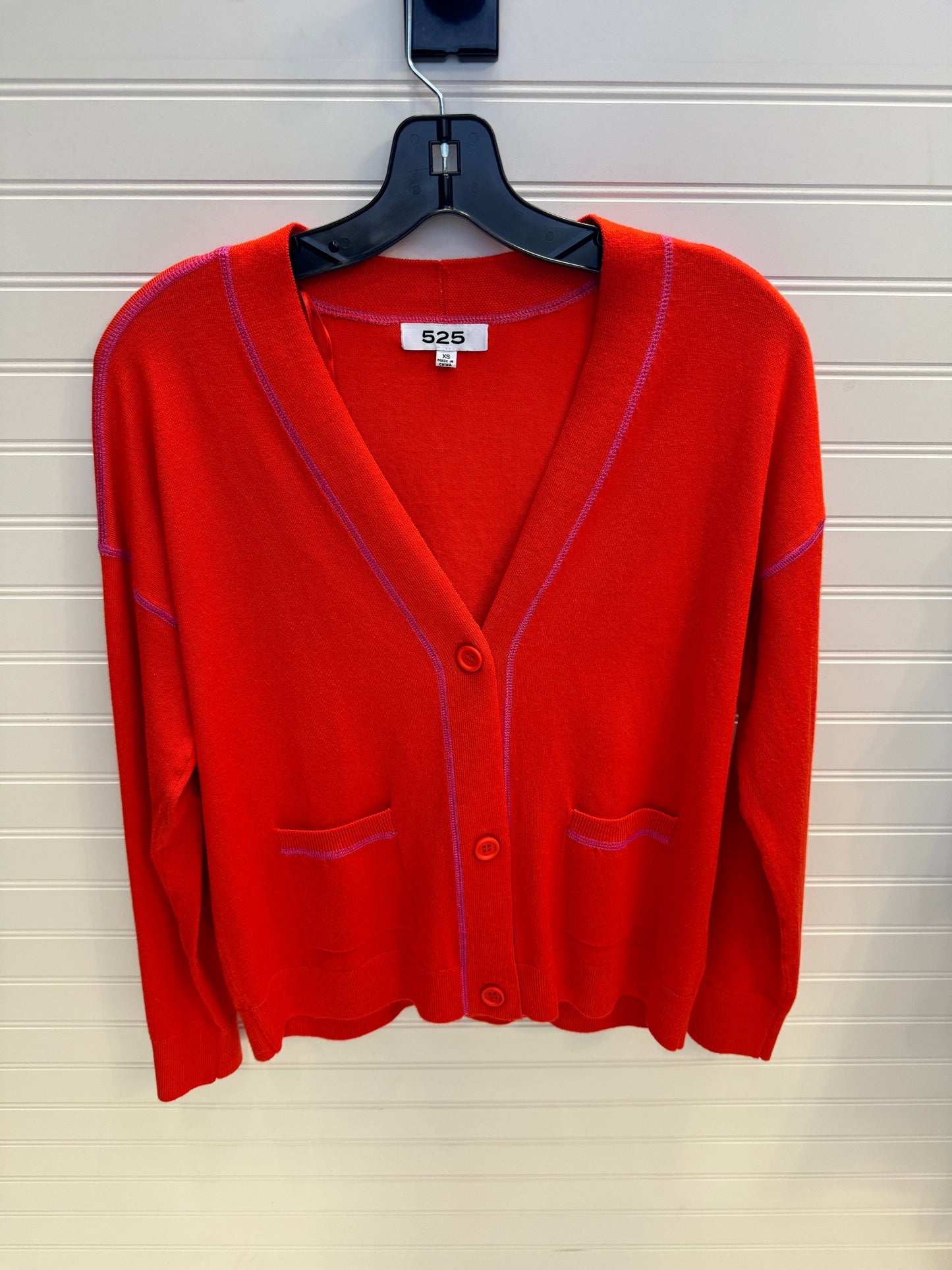 Sweater Cardigan By 525 In Red, Size: Xs