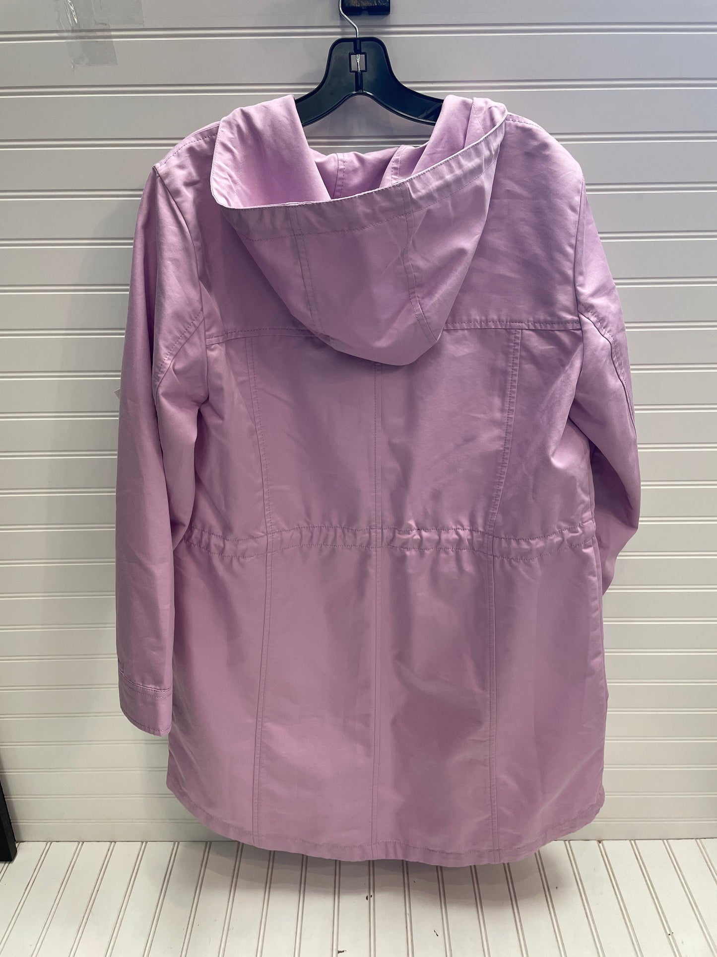 Coat Trench Coat By Talbots In Purple, Size: L