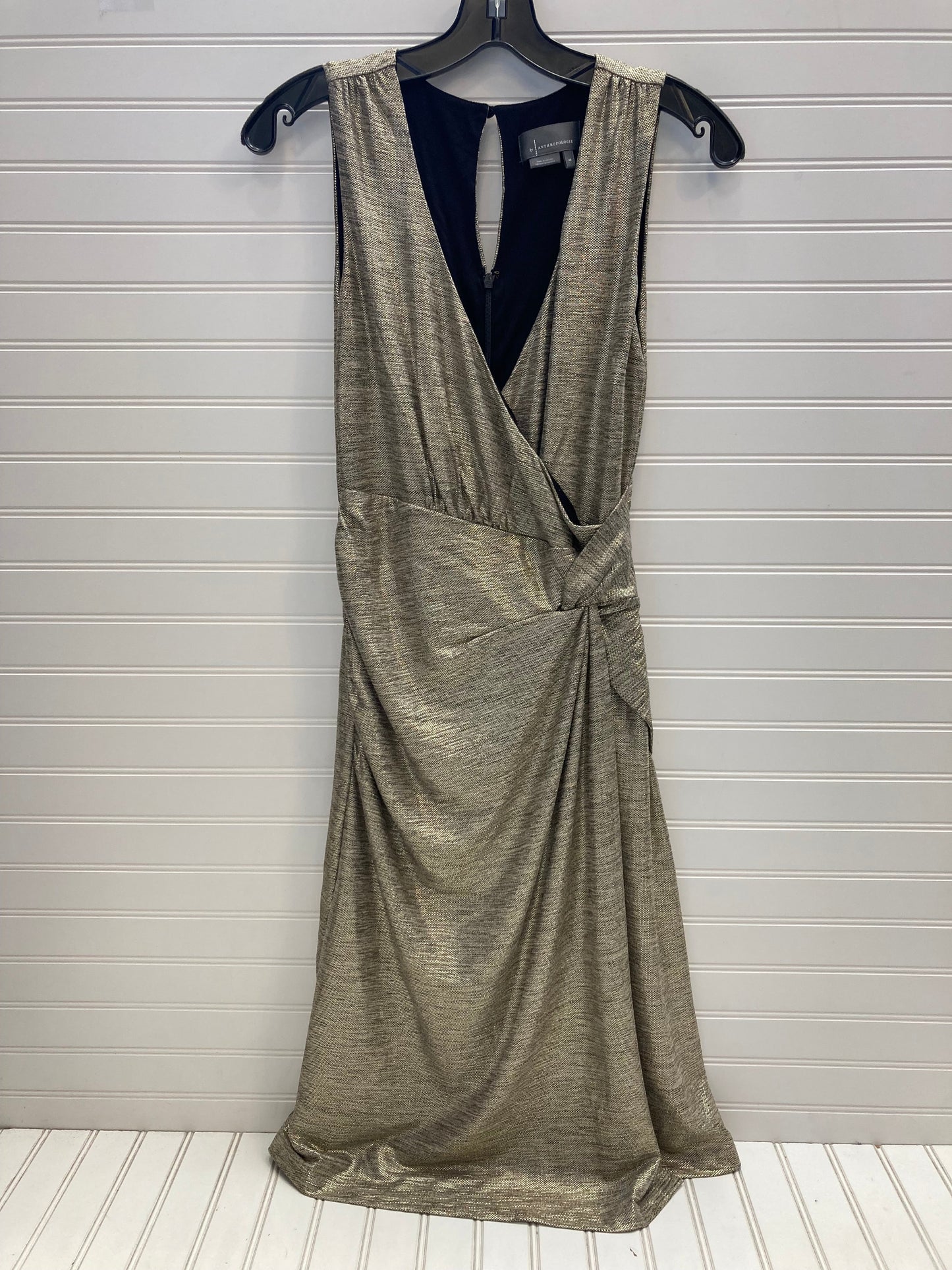 Dress Party Midi By Anthropologie In Gold, Size: Xs