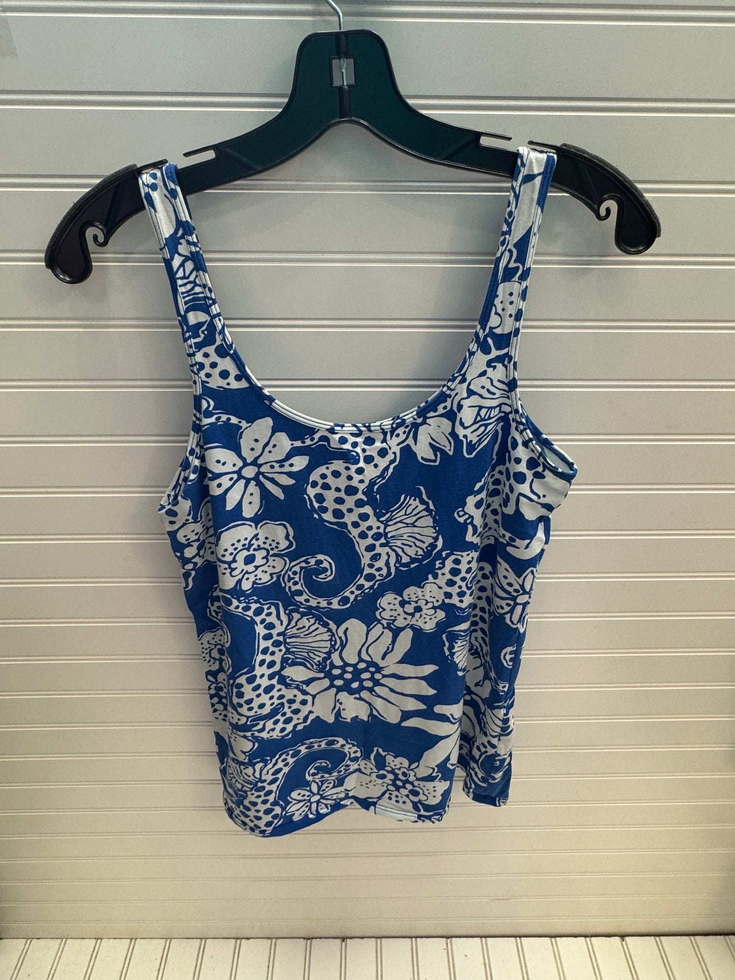 Tank Top Designer By Lilly Pulitzer In Blue & White, Size: L