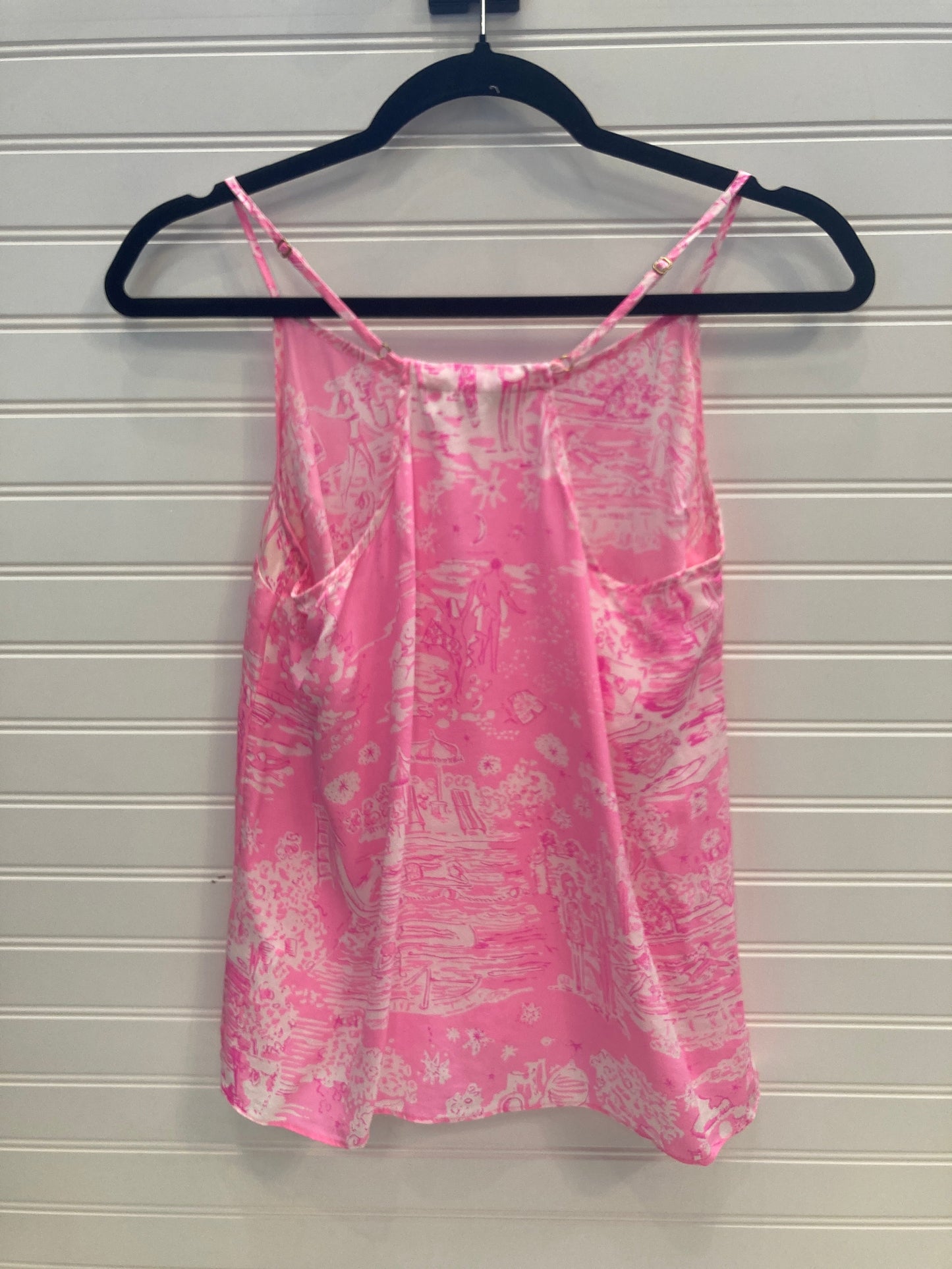 Top Sleeveless Designer By Lilly Pulitzer In Pink & White, Size: S