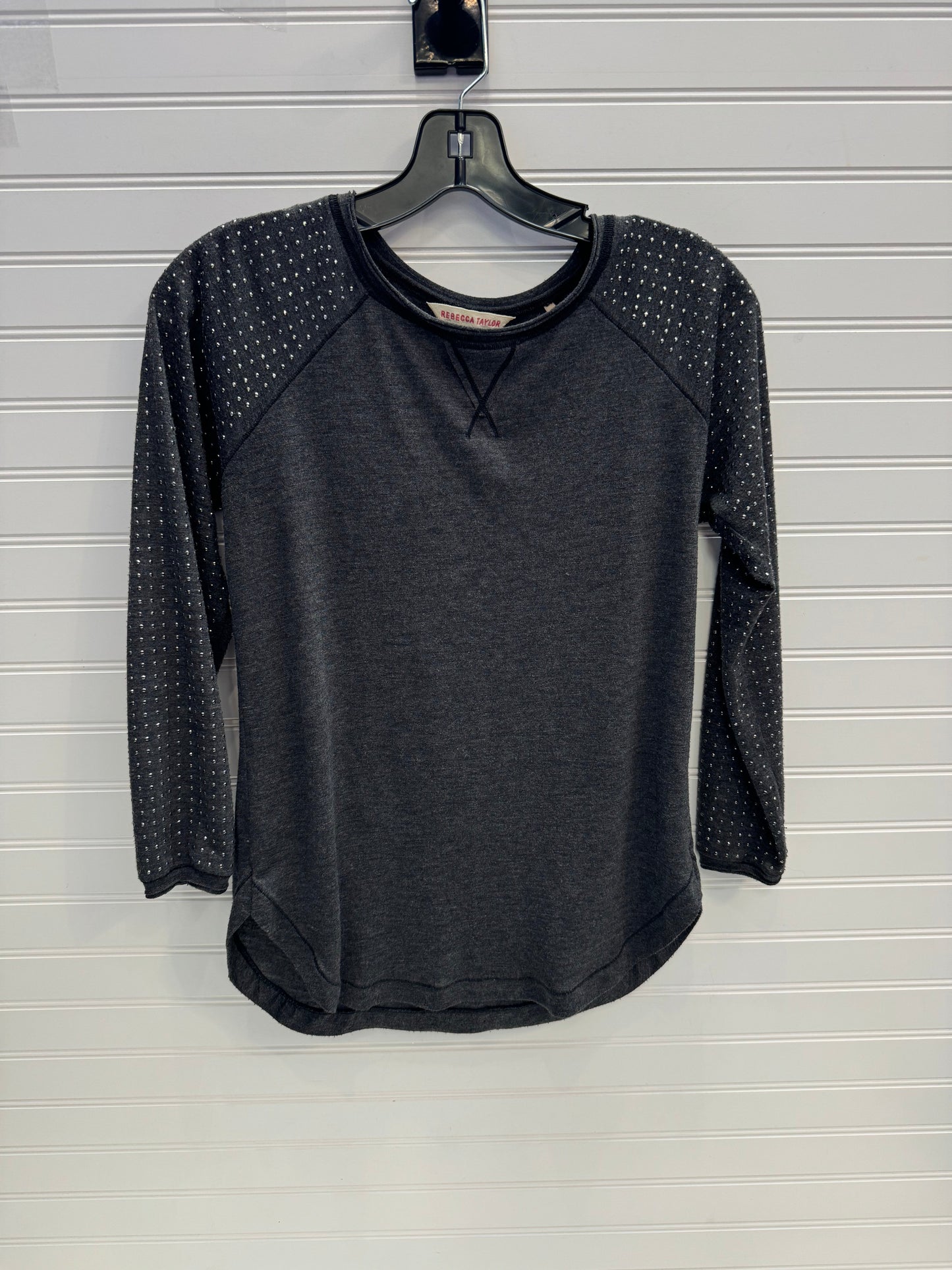 Top Long Sleeve By Rebecca Taylor In Grey, Size: Xs