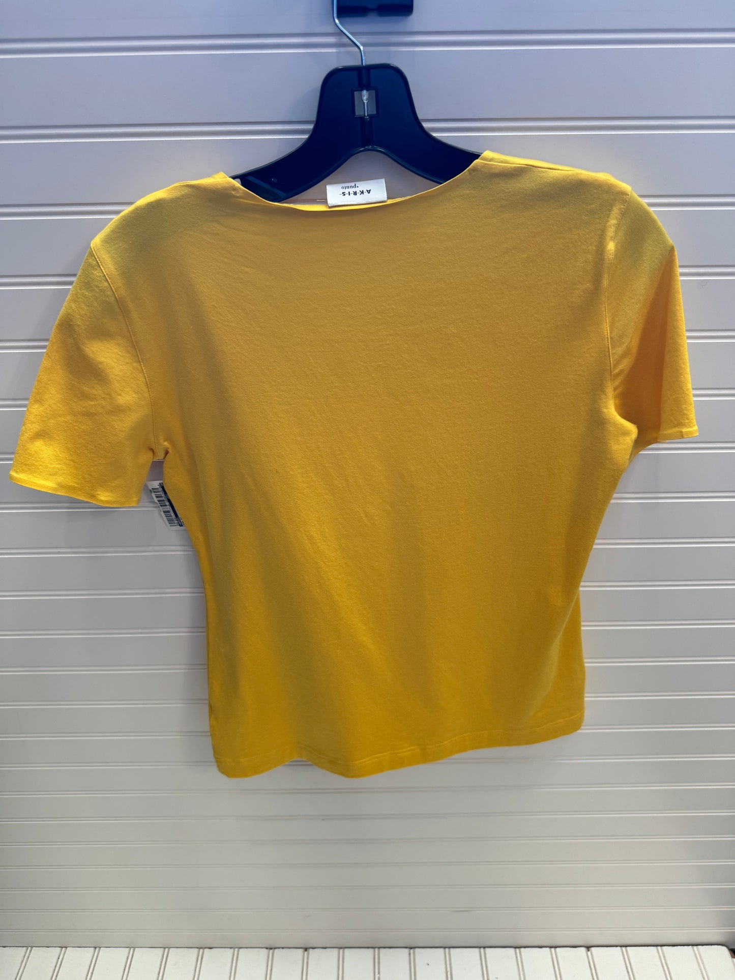 Top Short Sleeve By Akris In Yellow, Size: 8