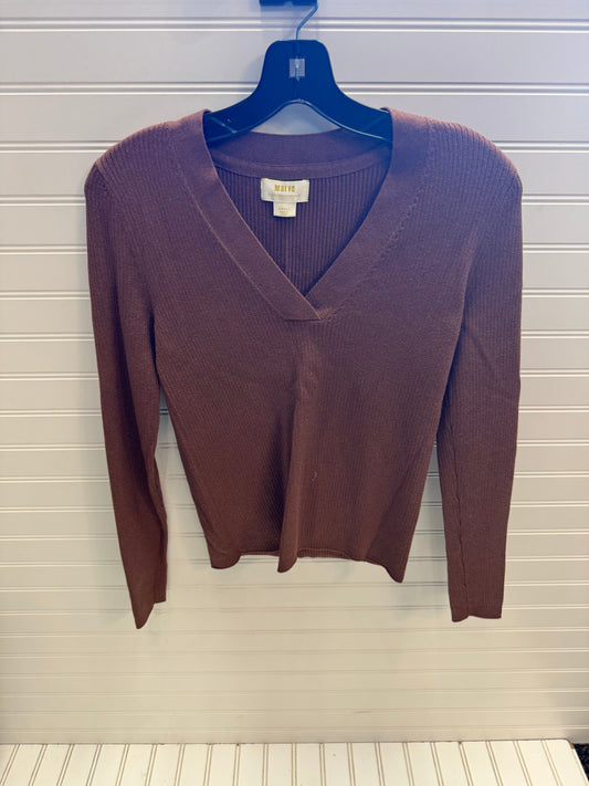 Top Long Sleeve By Maeve In Brown & Gold, Size: S