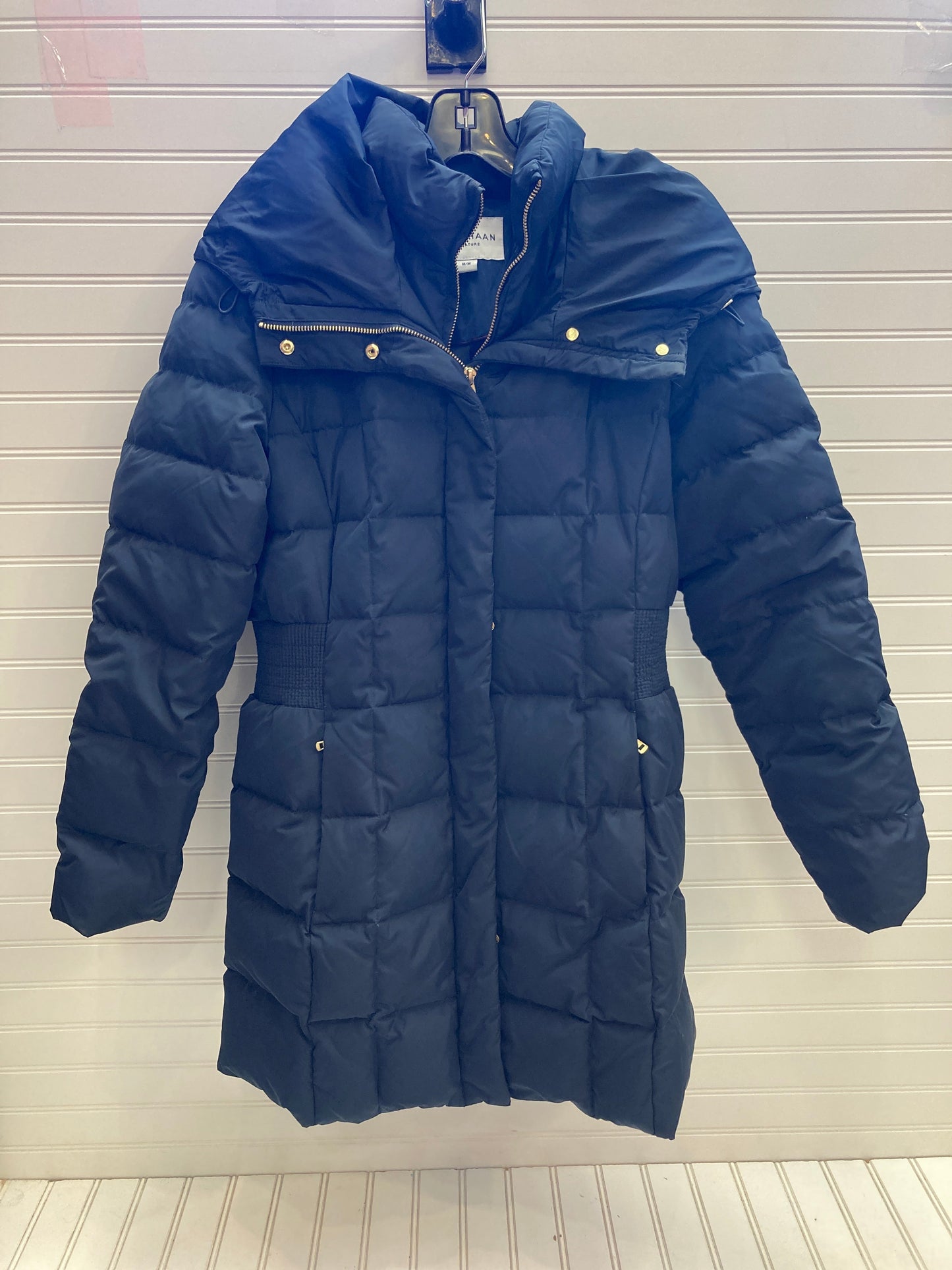 Coat Puffer & Quilted By Cole-haan In Navy, Size: M