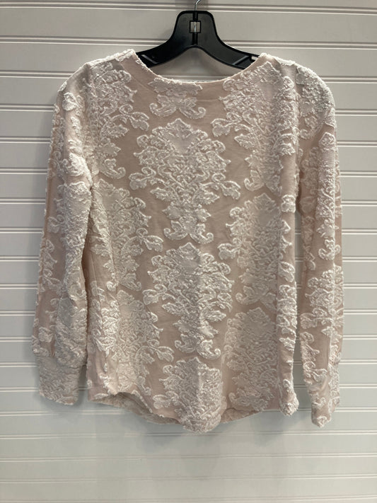 Top Long Sleeve By Loft In Cream & White, Size: Xs