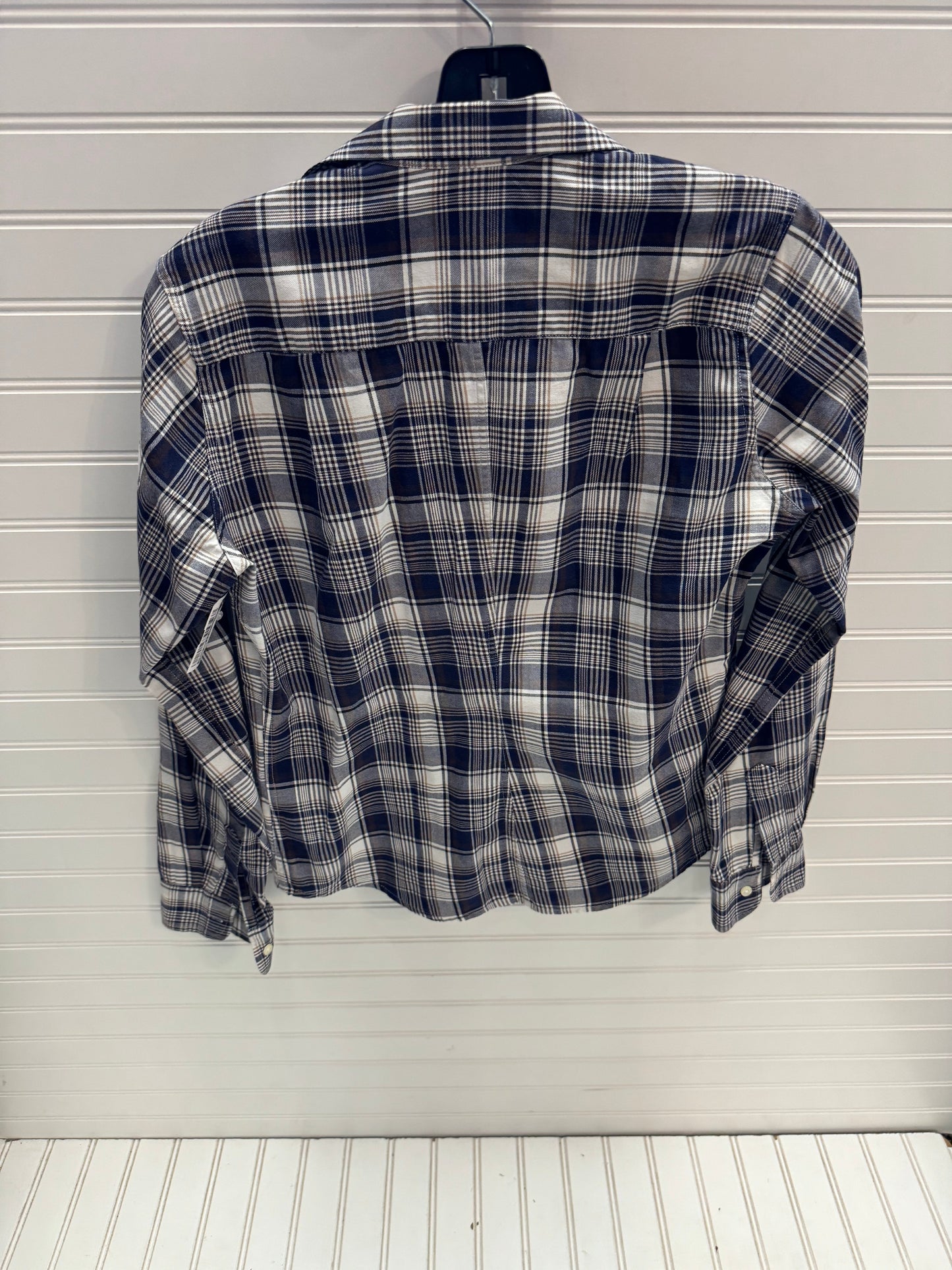 Blouse Long Sleeve By Frank And Eileen In Plaid Pattern, Size: Xs