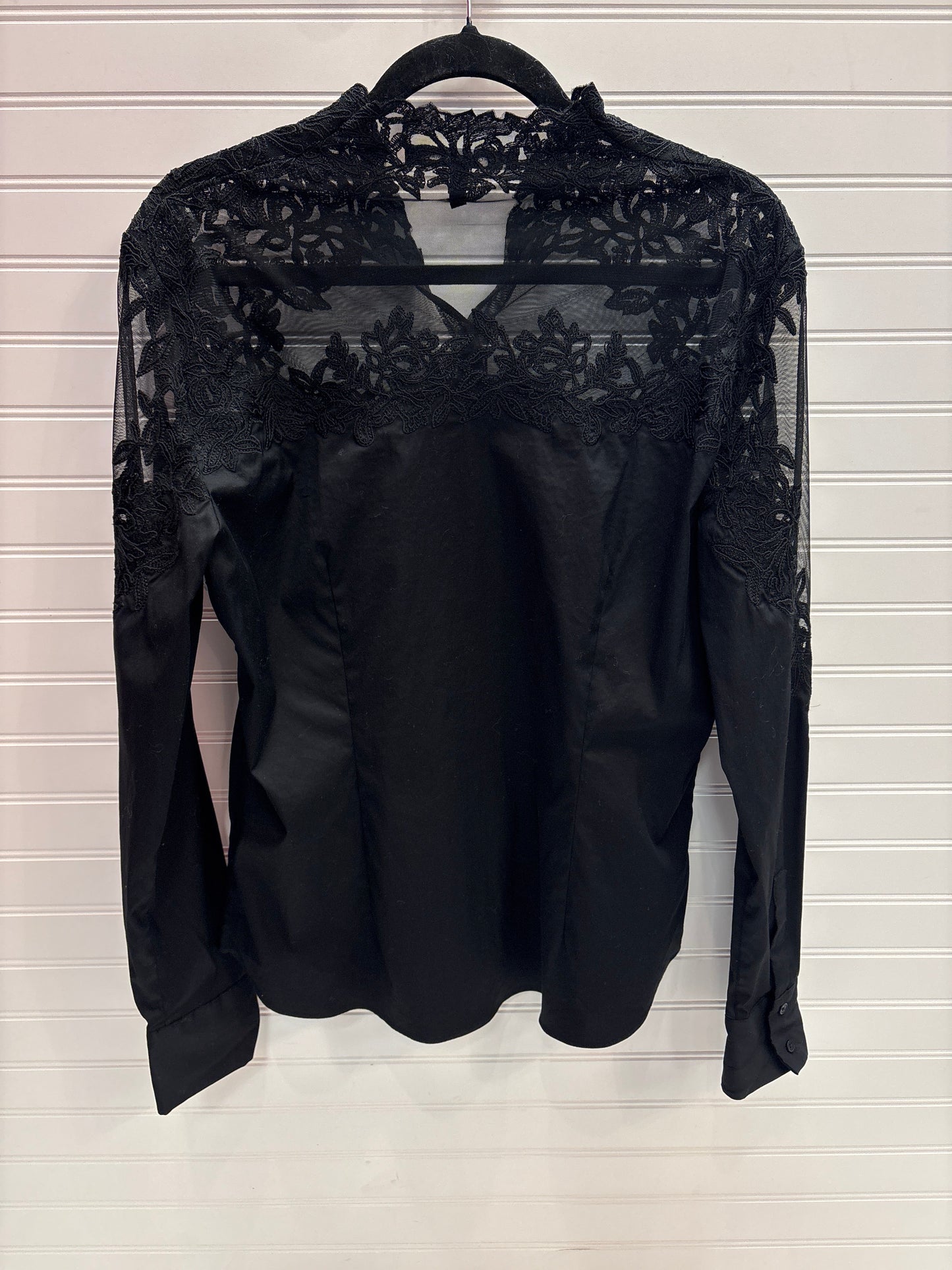 Blouse Long Sleeve By White House Black Market In Black, Size: M