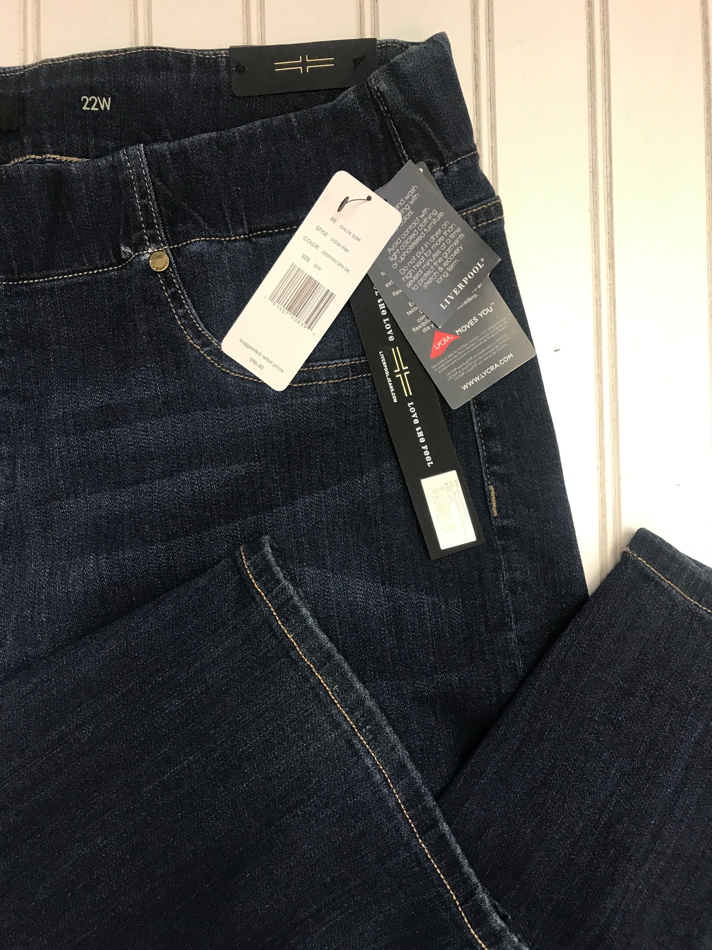 Jeans Straight By Liverpool In Blue, Size: 2x