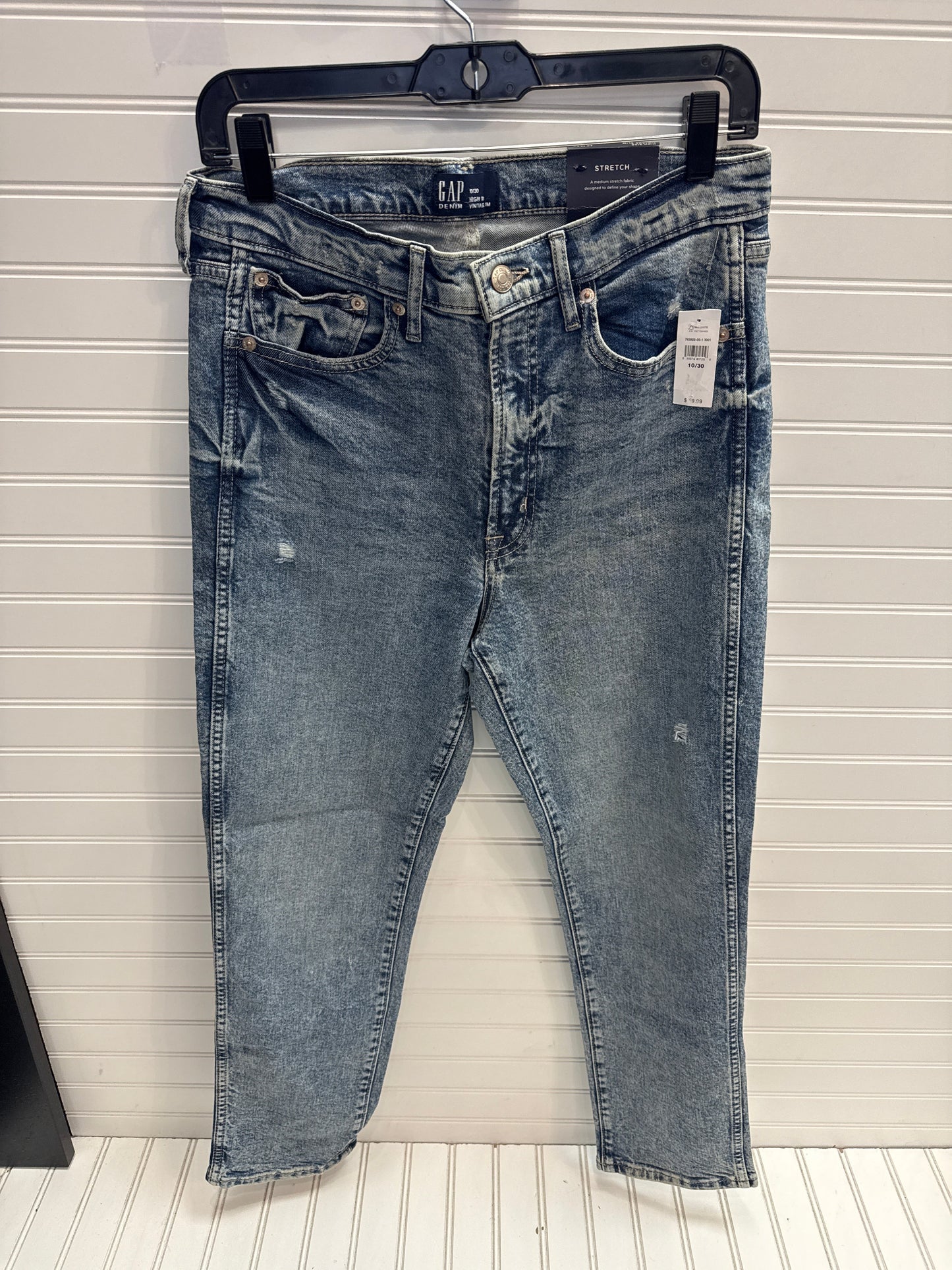 Jeans Straight By Gap In Blue Denim, Size: 10