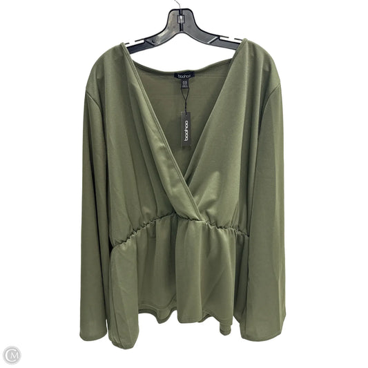 Top Long Sleeve By Boohoo Boutique In Green, Size: 3x