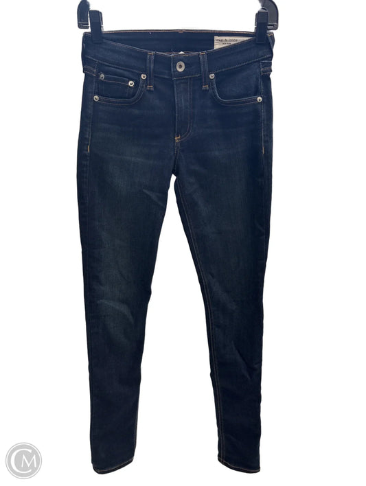 Jeans Skinny By Rag And Bone In Blue Denim, Size: 0