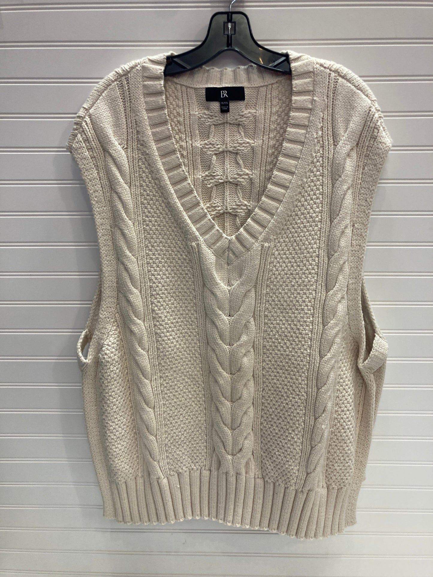 Vest Sweater By Banana Republic In Cream, Size: Xxl