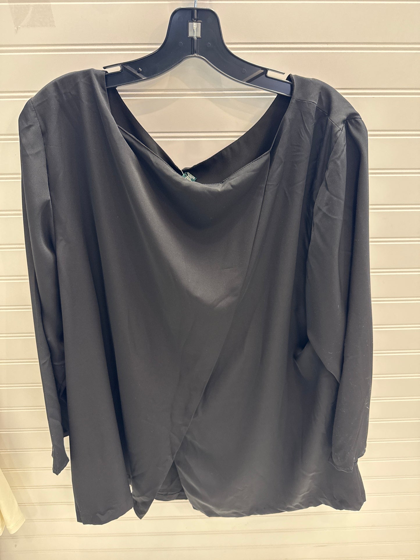 Top 3/4 Sleeve By Lauren By Ralph Lauren In Black, Size: 2x