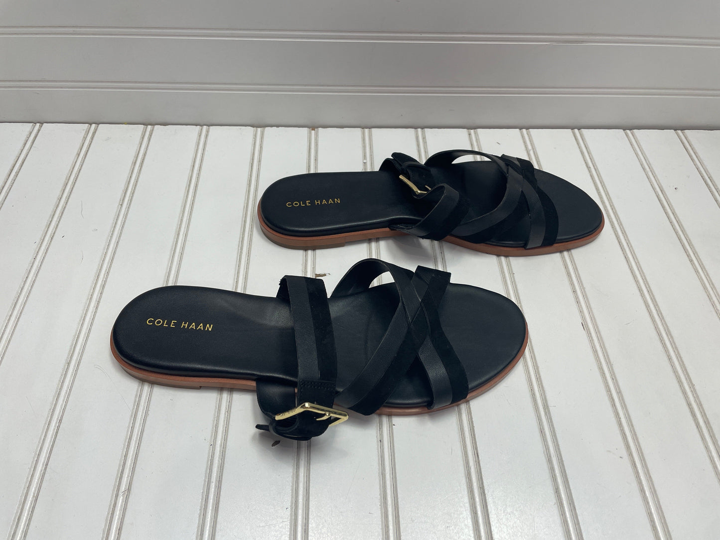 Black Sandals Designer Cole-haan, Size 10