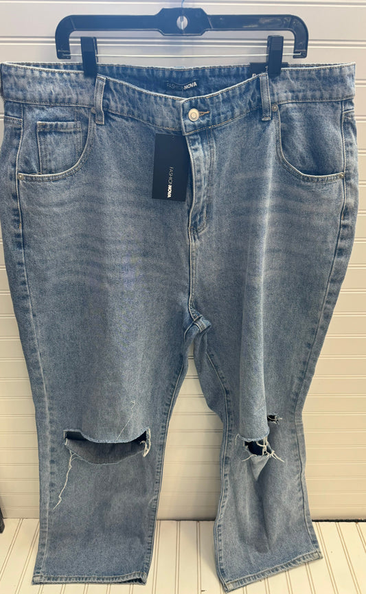 Blue Denim Jeans Boyfriend Fashion Nova, Size 16