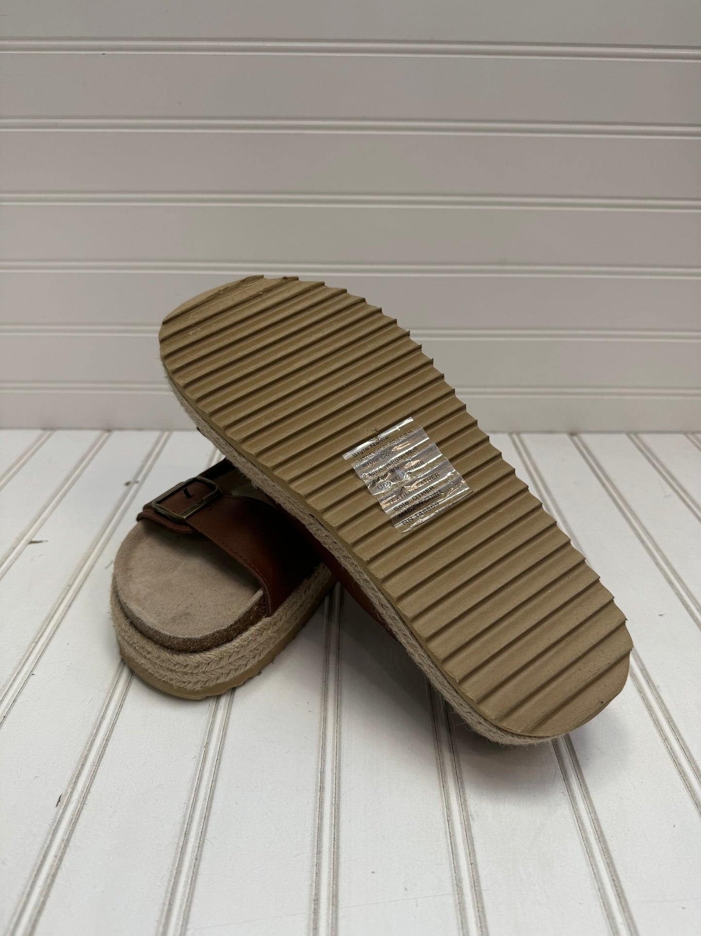 Brown Sandals Heels Platform Fatface, Size 8