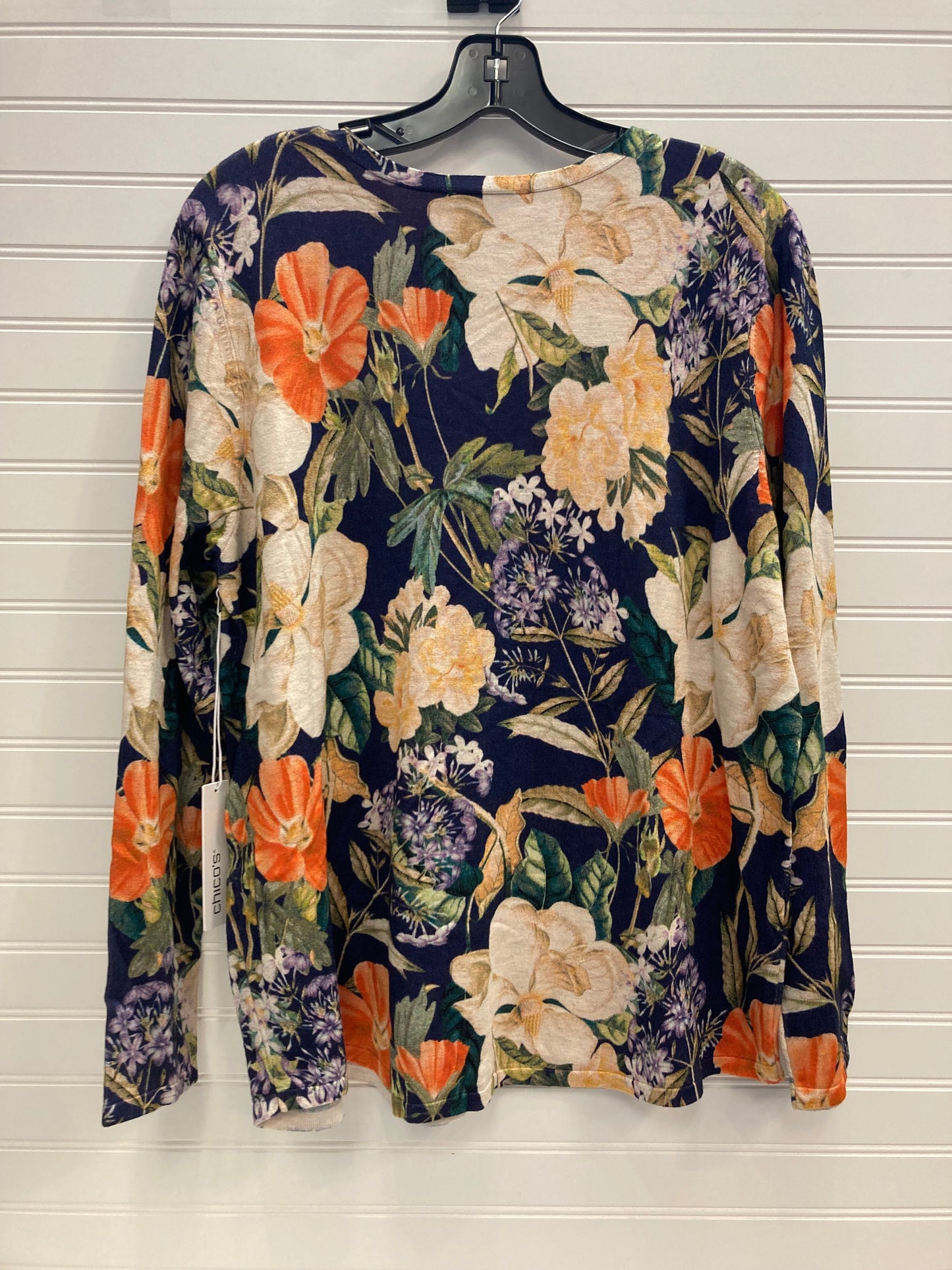 Multi-colored Top Long Sleeve Chicos, Size Xl