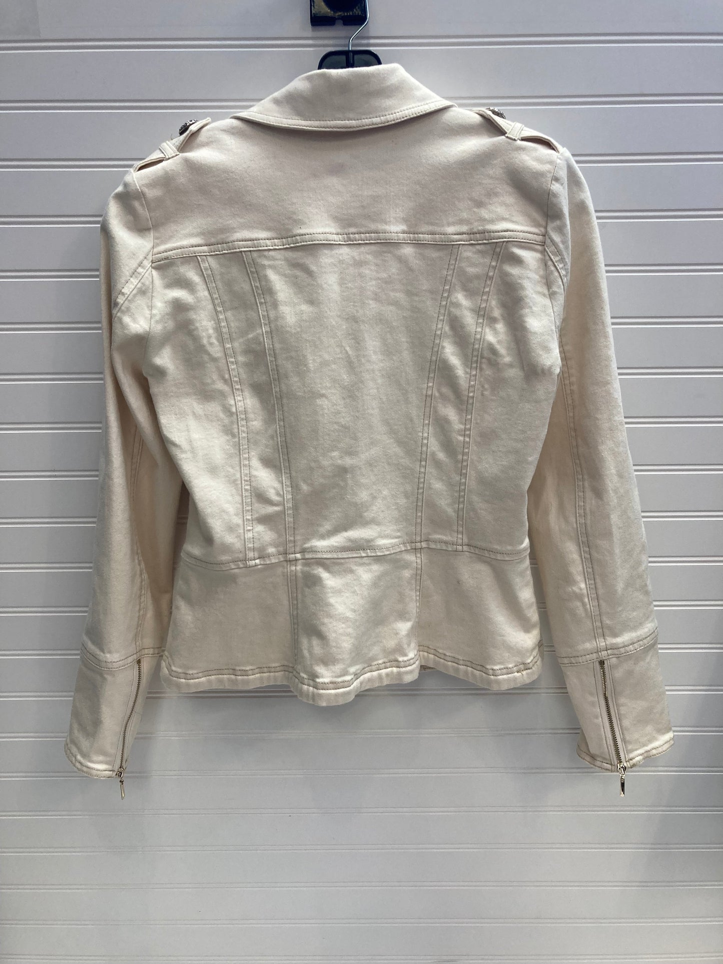 Beige Jacket Moto White House Black Market, Size 6