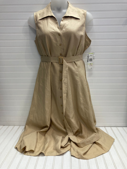 Tan Dress Casual Midi Jones New York, Size 18