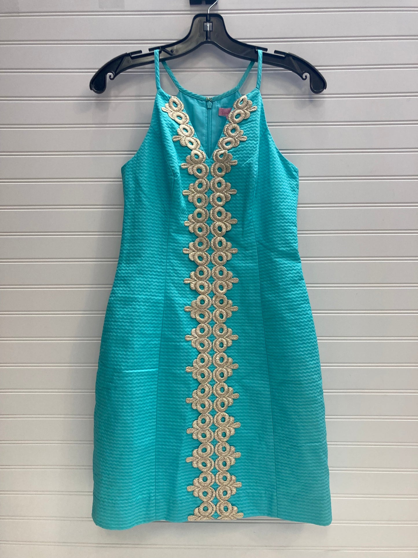 Blue & Gold Dress Designer Lilly Pulitzer, Size 0