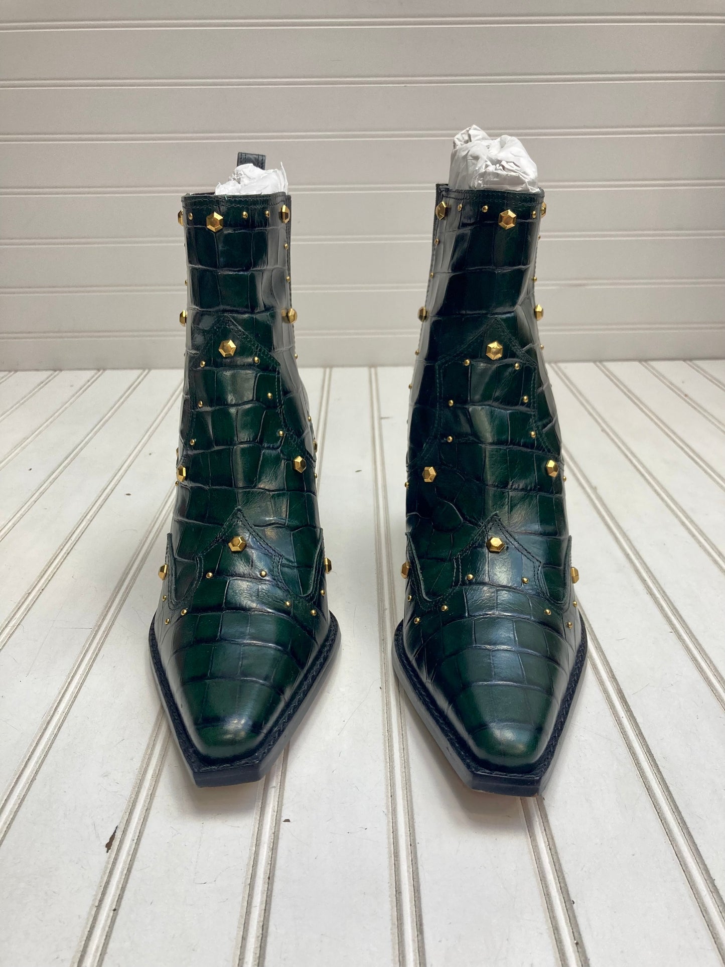 Green Boots Ankle Heels Vince Camuto, Size 9