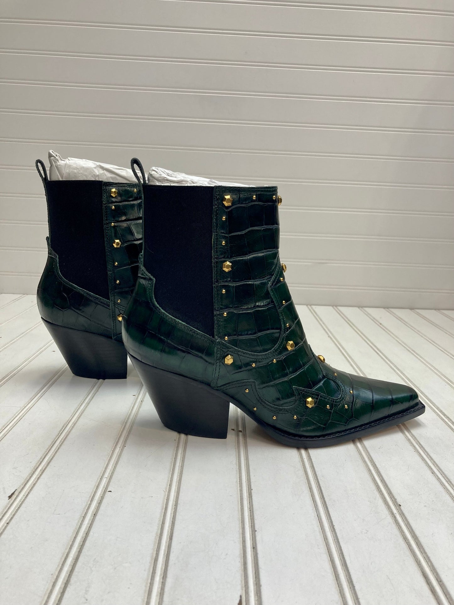 Green Boots Ankle Heels Vince Camuto, Size 9