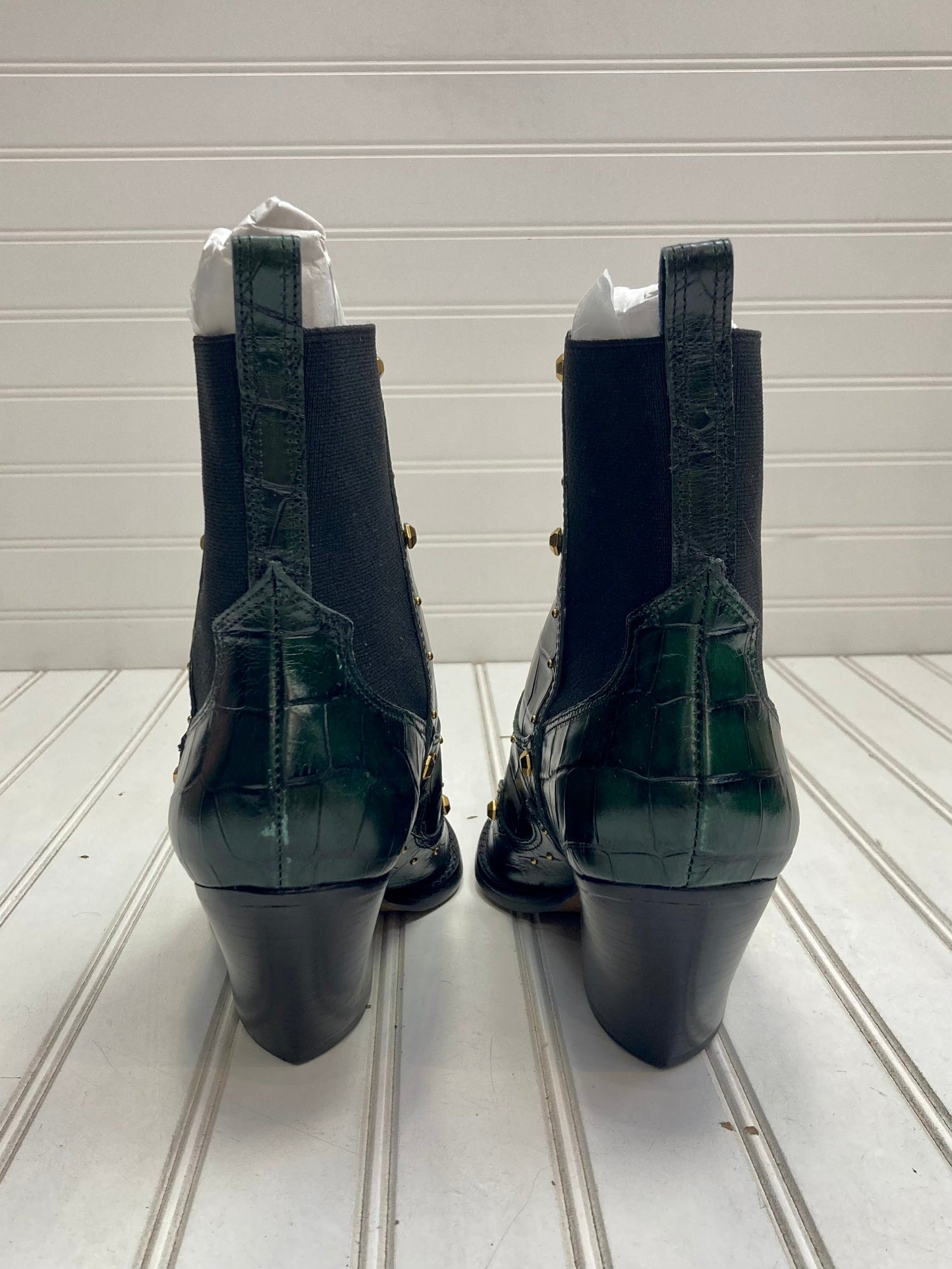 Green Boots Ankle Heels Vince Camuto, Size 9