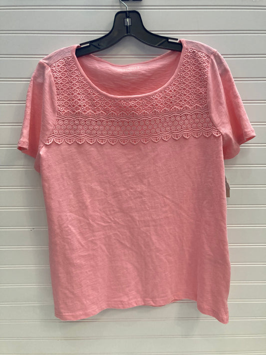 Top Short Sleeve By Talbots In Pink, Size: Petite  M