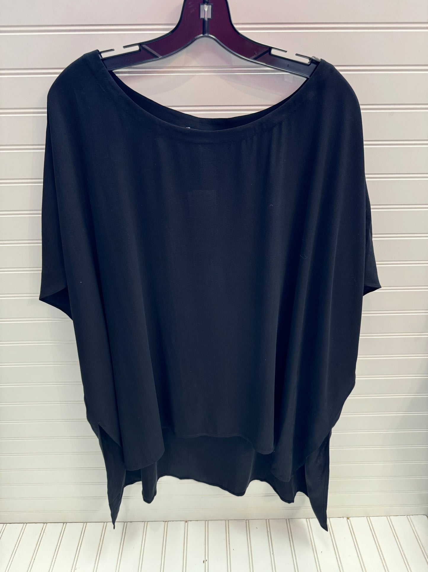 Top Short Sleeve By Eileen Fisher In Black, Size: L