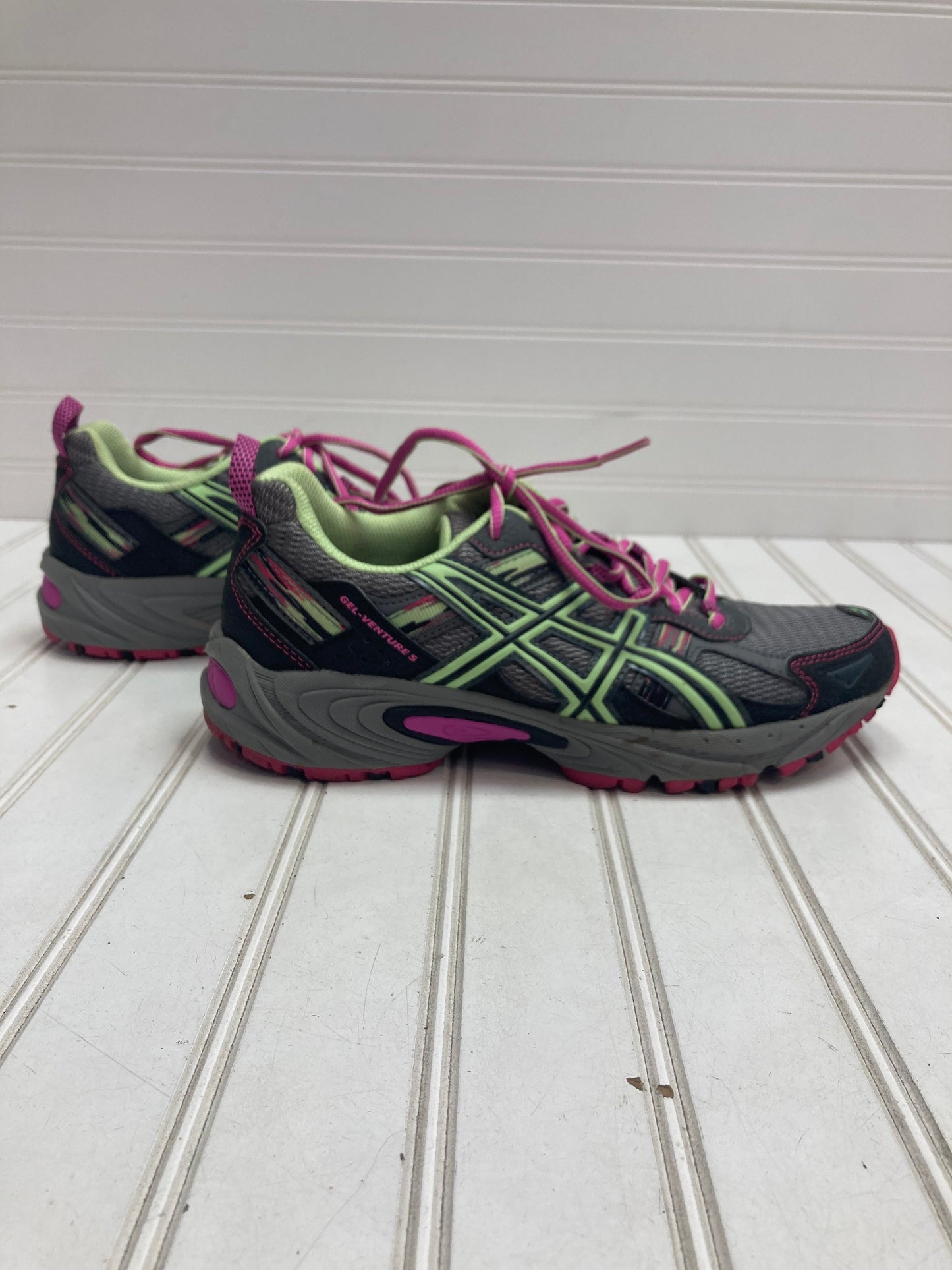 Shoes Athletic By Asics In Green & Purple, Size: 7.5