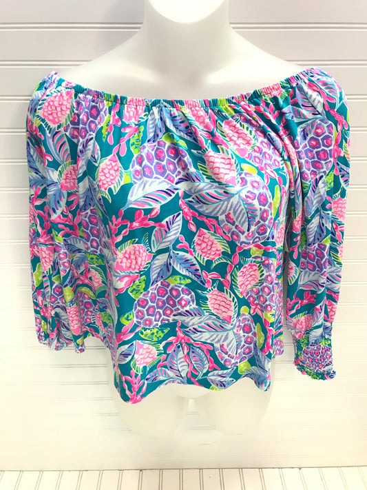 Top Long Sleeve Designer By Lilly Pulitzer In Multi-colored, Size: L