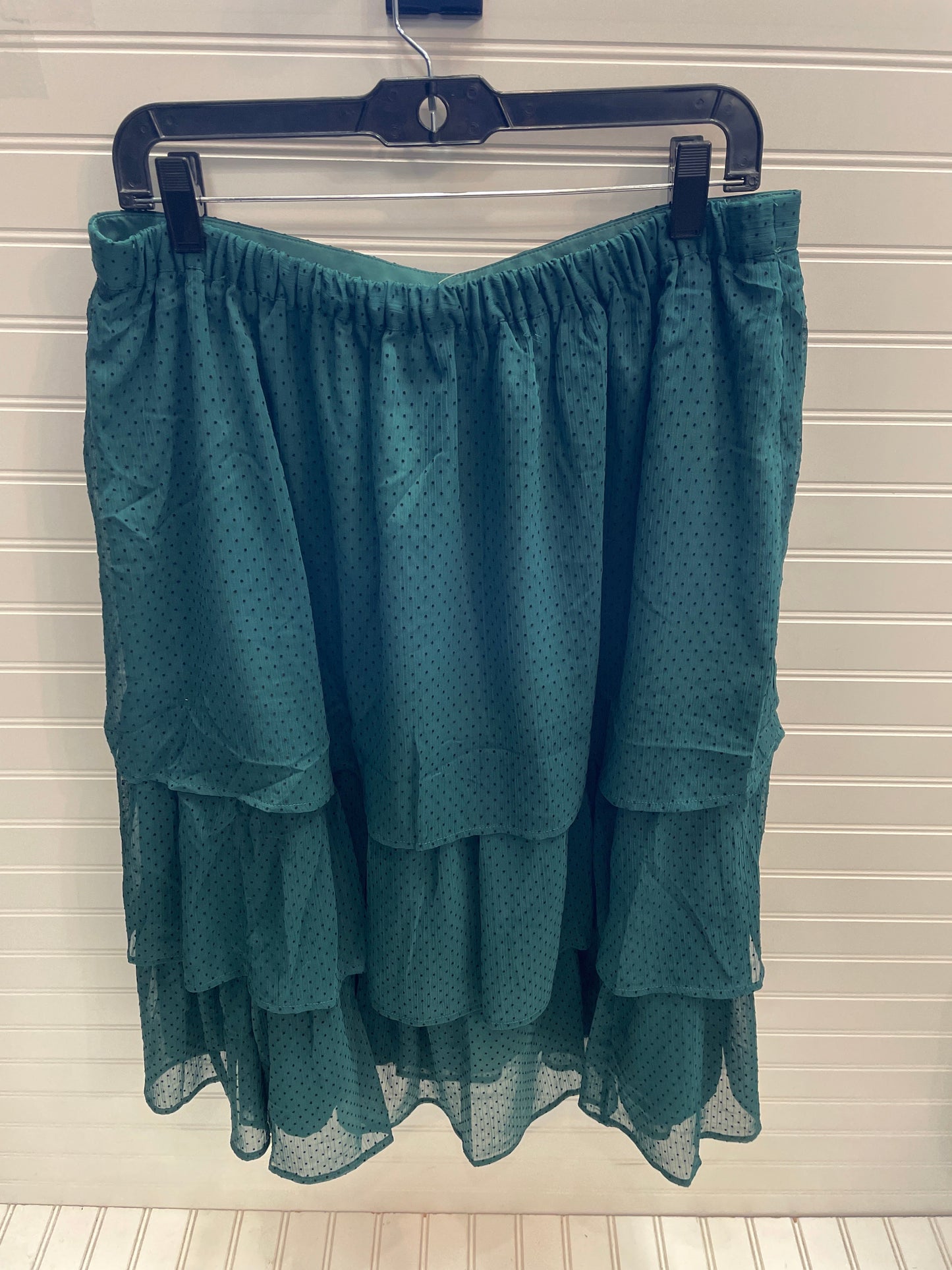 Skirt Midi By J. Crew In Black & Green, Size: L