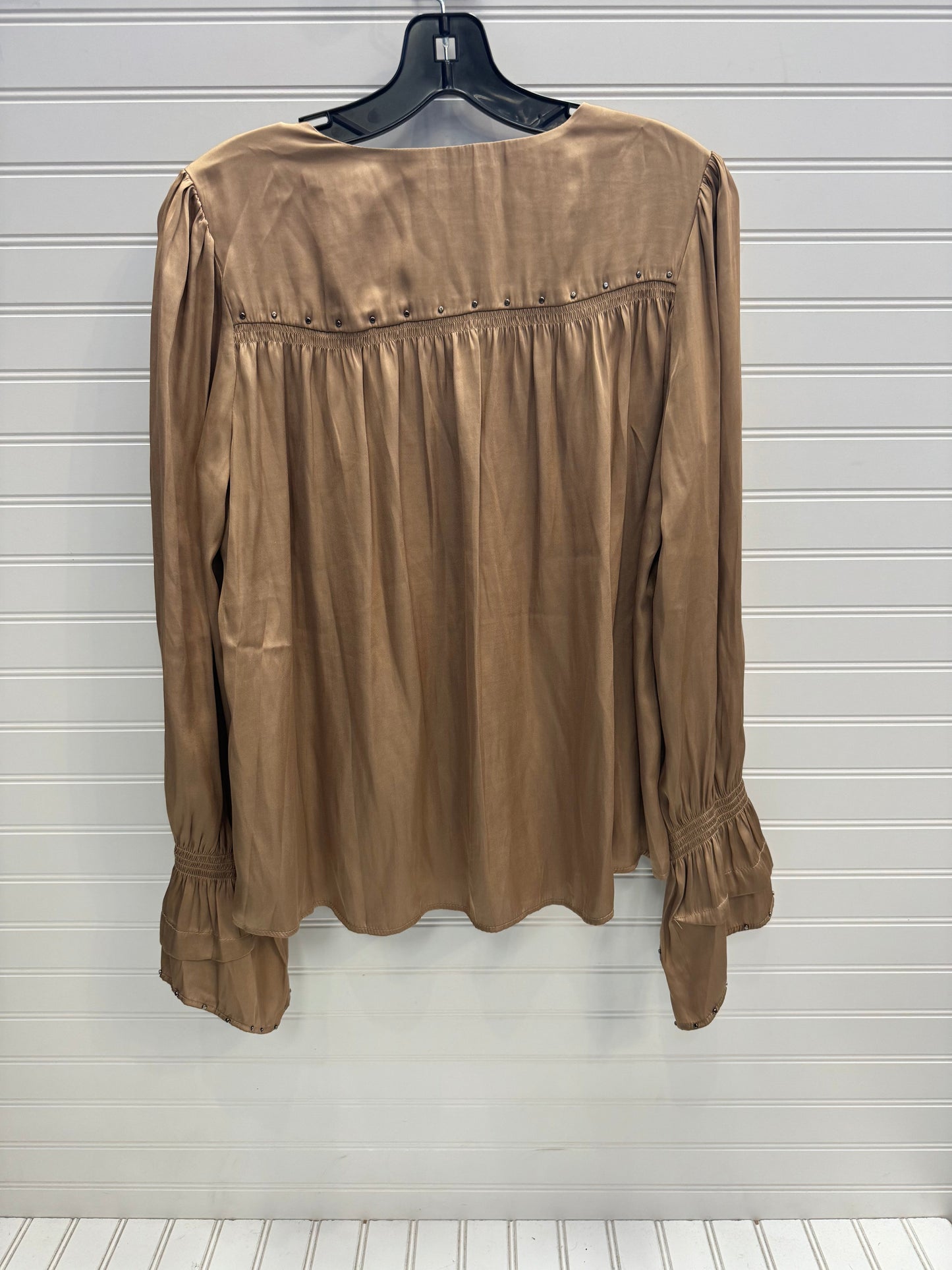 Top Long Sleeve By Current Air In Brown, Size: M