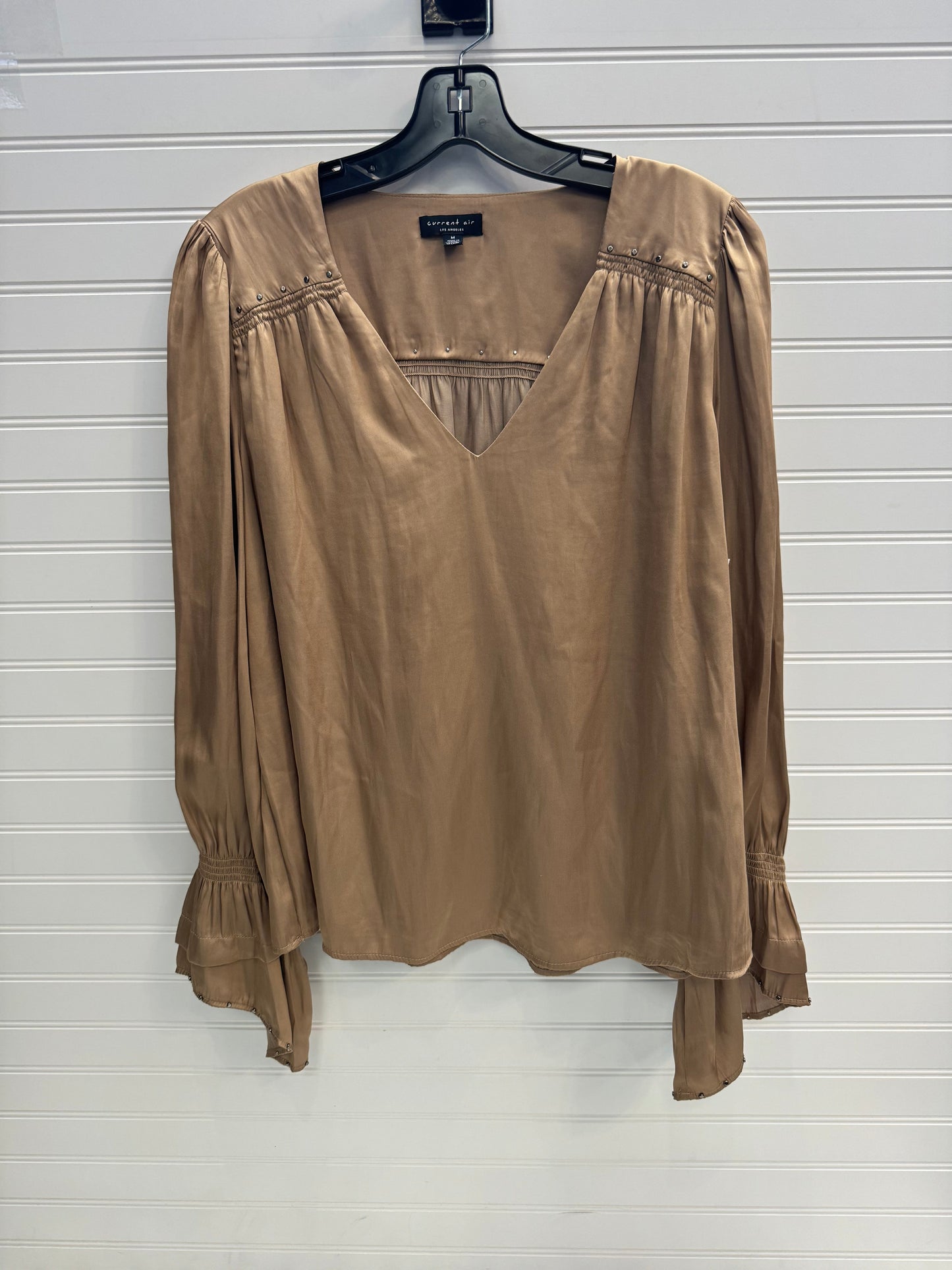 Top Long Sleeve By Current Air In Brown, Size: M