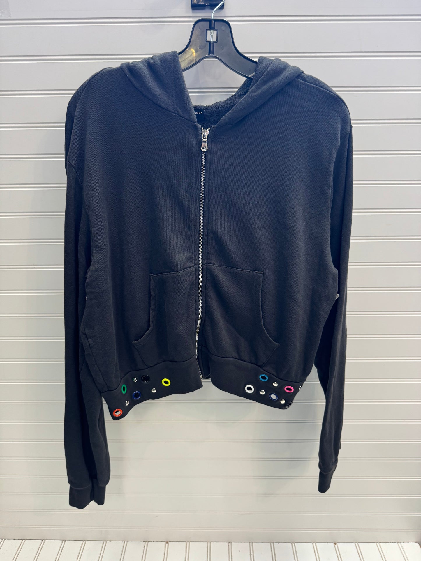 Sweatshirt Hoodie By Michael Lauren In Black, Size: M