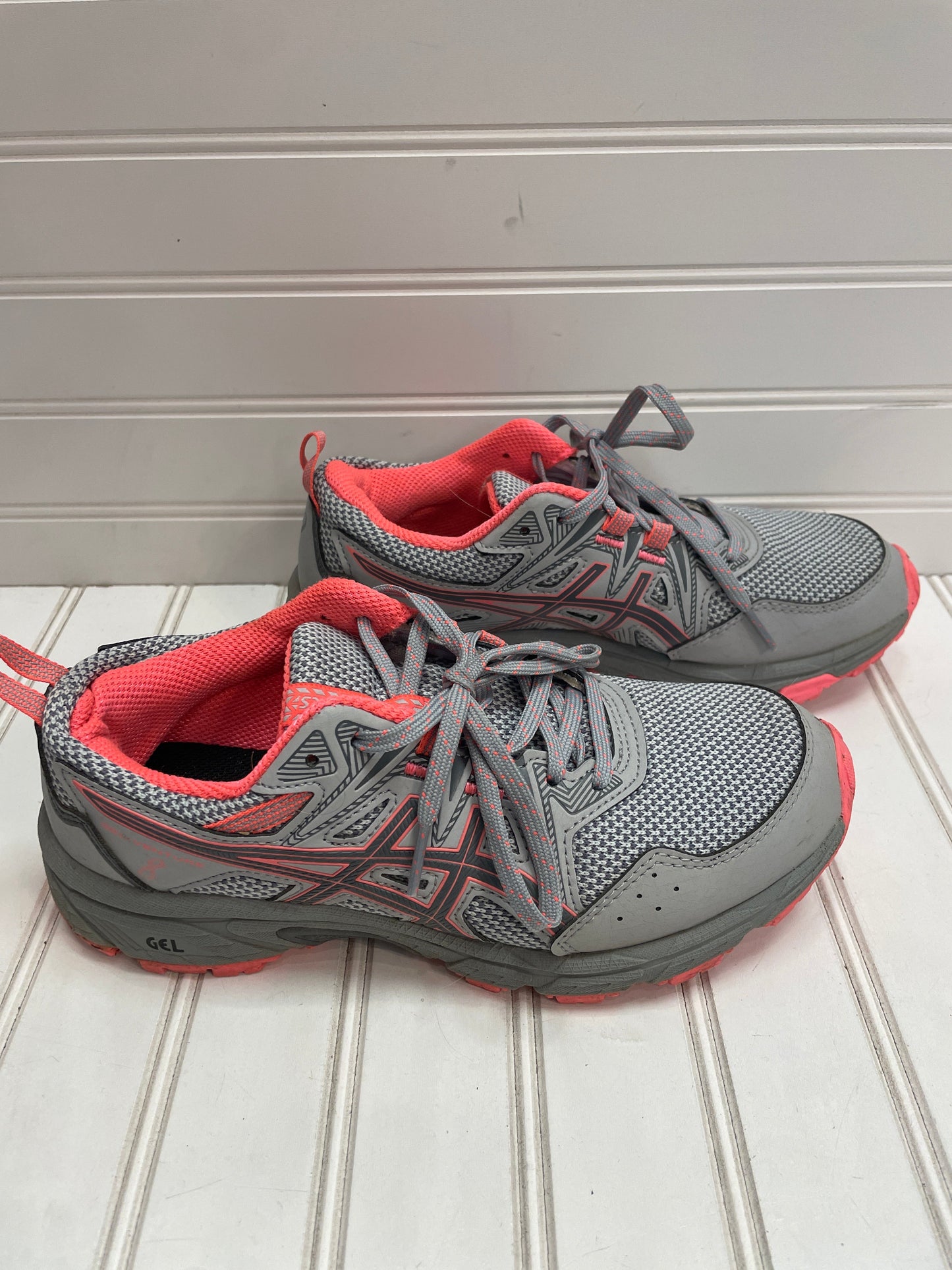 Shoes Athletic By Asics In Grey & Pink, Size: 6